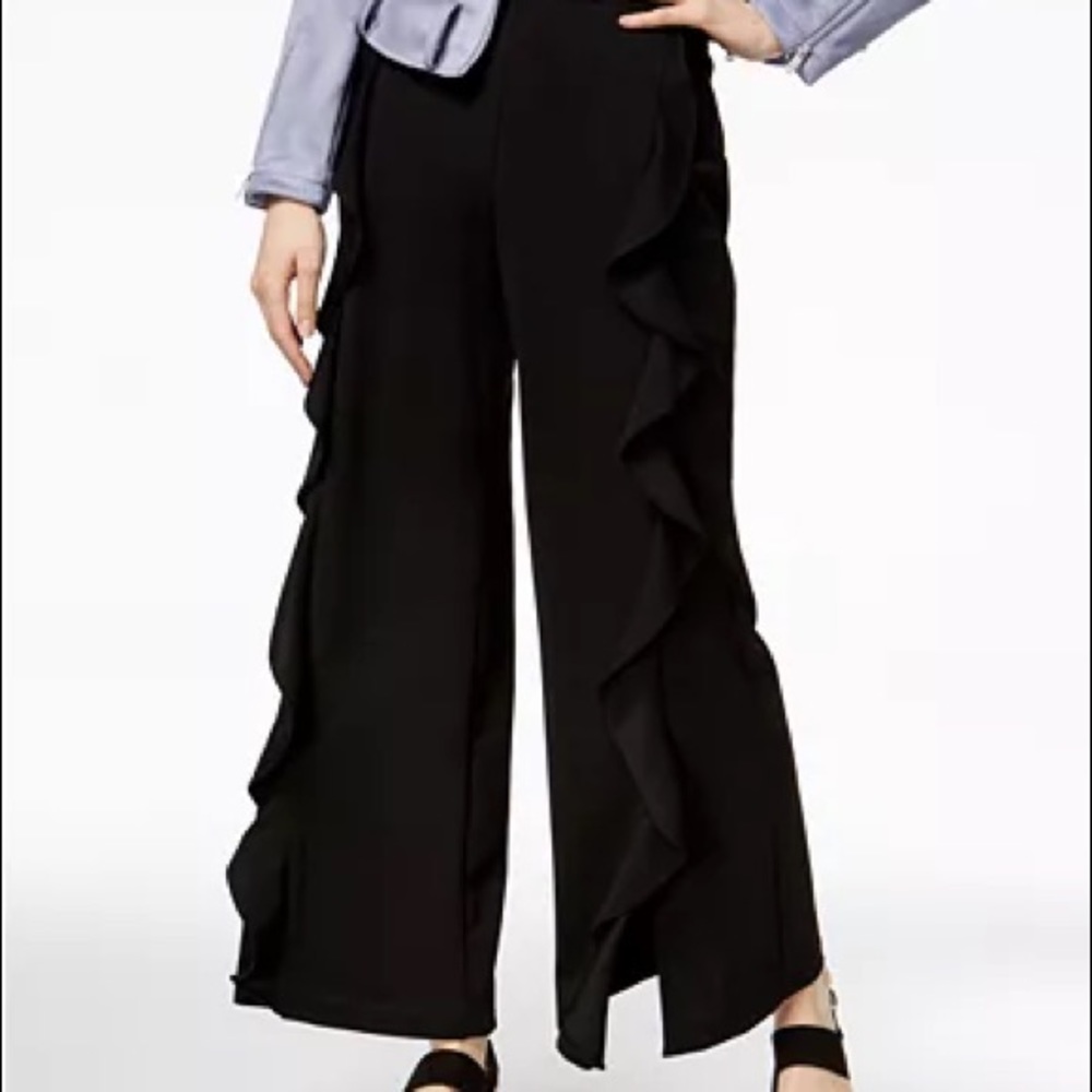 Bar III Black Ruffle pants - Picture 5 of 11
